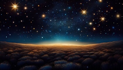 field of stars in the night sky surrounded by an empty dark center background of the universe with a cloudless sky against a black backdrop