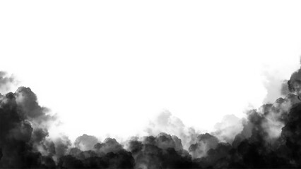 Dark smoke, cloud frame border with transparent copy space. PNG.  Perfect for atmospheric overlays, text backgrounds, mysterious designs, horror themes, dramatic presentations, video effects. Dark
