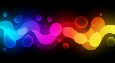 Full Spectrum Wavy Layers: A mesmerizing abstract display of bright, multicolored, overlapping, and...