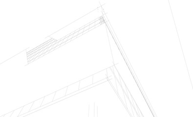 Architectural drawing 3d vector illustration