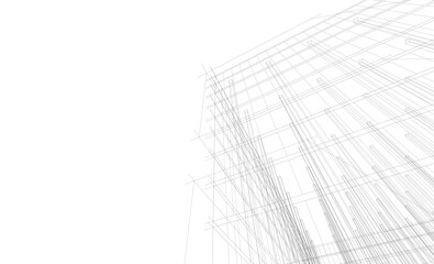  architectural drawing 3d illustration