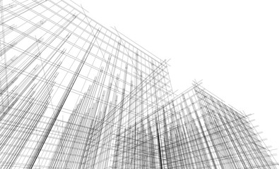  architectural drawing 3d illustration