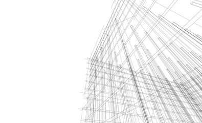  architectural drawing 3d illustration