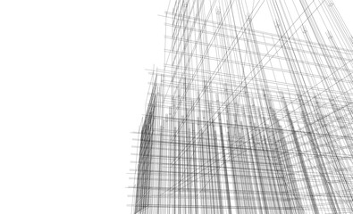  architectural drawing 3d illustration