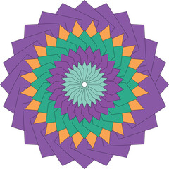 Intricate mandala vector artwork with floral and geometric circular symmetry, elegant ornamental design ideal for meditation, yoga, decorative prints, boho art, and spiritual backgrounds