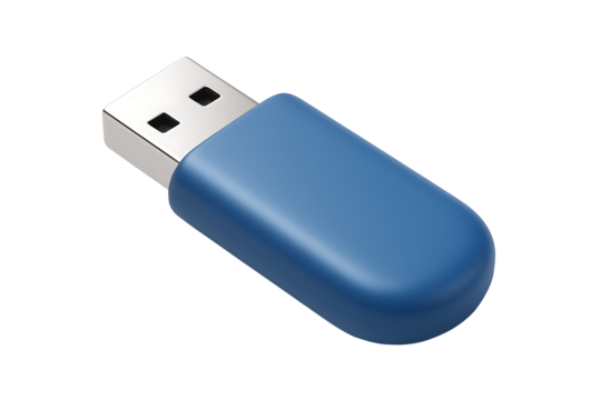 Portable data backup device, minimal 3D object with soft shadows, office and digital workflow visual asset