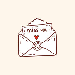 Vintage Love Letter with heart seal and 