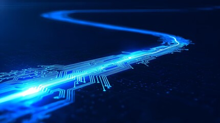 Blue glowing electron path