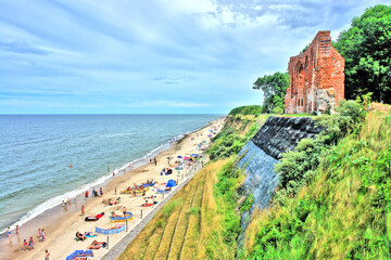 Ruins of the church in Trzęsacz, Poland