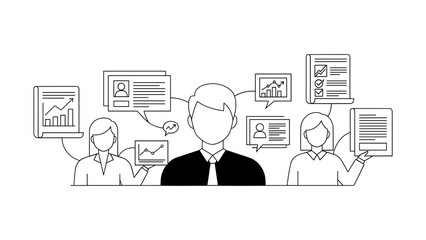 Team of business people with documents