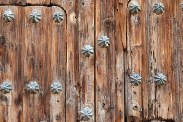 Detalle de puerta del convento de Santa Clara de As&iacute;s, ornamentaci&oacute;n. Atlixco, Puebla, M&eacute;xico. Siglo XXVII.