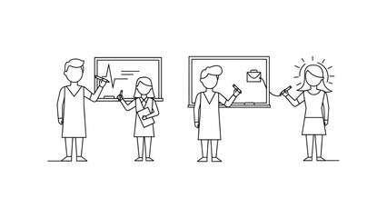 Medical team presenting data on whiteboard