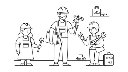 Construction worker team