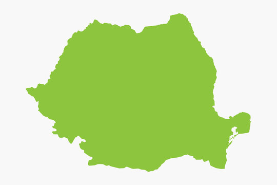 Vector graphic artwork suitable for print and web containing flat detailed map of ROMANIA