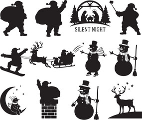 Christmas Holiday Silhouette Bundle Vector Design Set