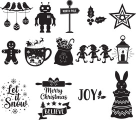 Christmas Holiday Silhouette Bundle Vector Design Set