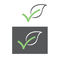 Check list with leaf, logo, icon, business symbol