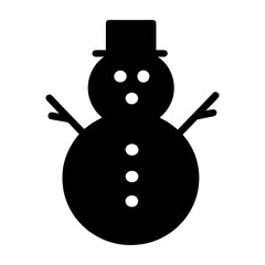 Black and white snowman vector image for christmas winter holiday season decoration and design element
