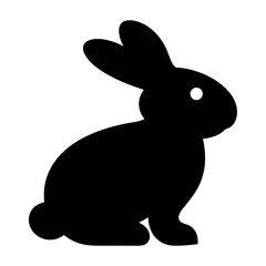 Black rabbit silhouette vector graphic illustration easter bunny pet animal clip art design element graphic icon