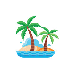 tropical island with palm trees