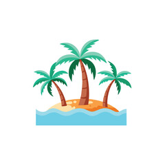 tropical island with palm trees