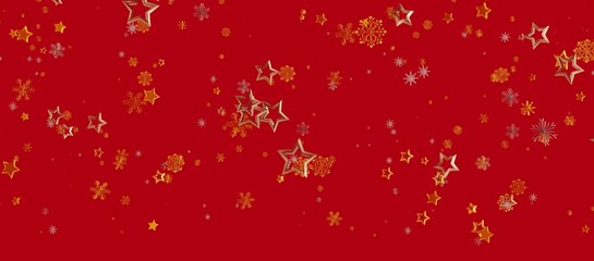 Elegant red backdrop featuring gold stars and snowflakes, perfect for holiday greetings, Christmas designs, and festive celebrations. Ideal for