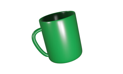 green cup isolated on white