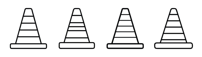 Traffic cones vector illustration for road safety and construction site marking equipment design