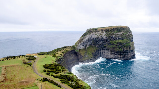 Coastal cliffscape at Morro de Castelo Branco, Faial Island