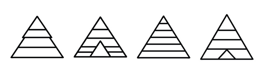 Four abstract christmas tree vector design holiday season festive decoration graphic elements set