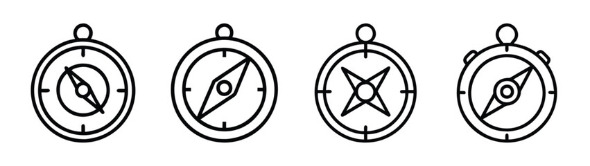 Set of compasses vector illustration for navigation direction and travel adventure exploration vector graphics © PURE VECTOR WORK