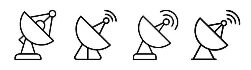 Satellite dish antenna vector illustration for communication and technology design element concept