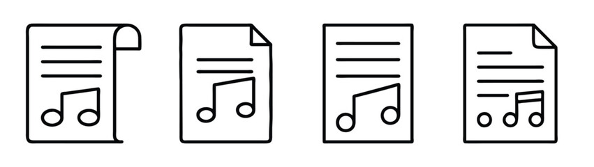 Music sheet notes vector illustration for musical composition song score and melody creation and design