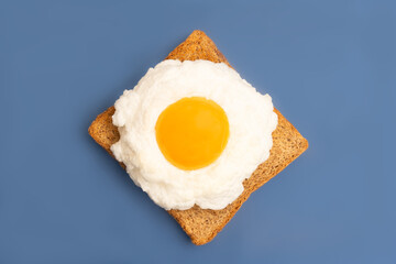 Fluffy cloud egg on a slice of toast