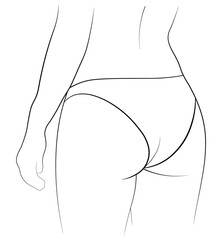 woman in a swimsuit simple drawing