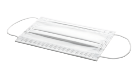 White Disposable Face Mask on Black Background disposable mask