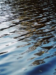Close up view of blue water waves creating a mesmerizing pattern of light and shadow