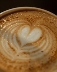 cup of cappuccino and latte art 