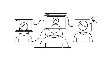 Online video conference with three people