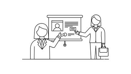 Business presentation by two women