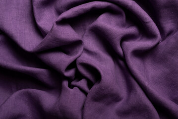 Waves of purple linen fabric