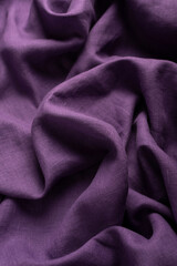 Waves of purple linen fabric