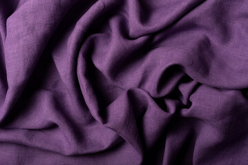 Waves of purple linen fabric