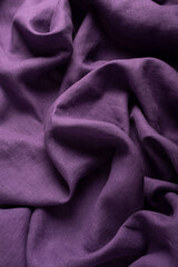 Waves of purple linen fabric
