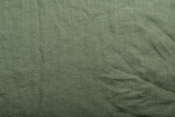 texture of green linen fabric