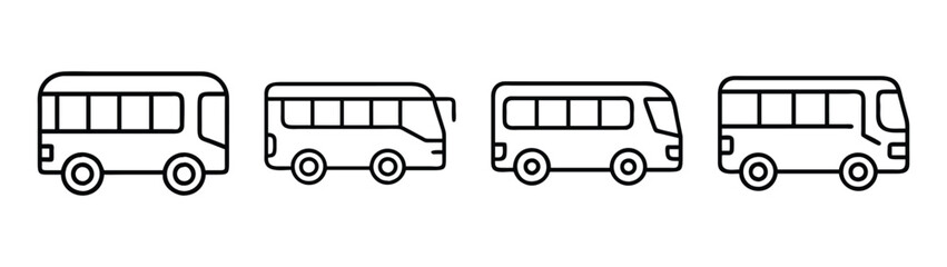 Find simple bus vector illustration, school bus, public transport, bus outline, travel bus image