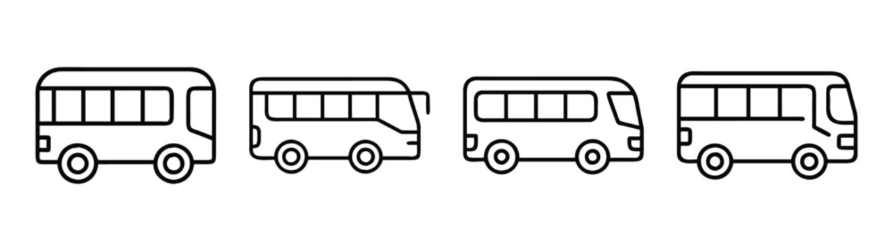 Find simple bus vector illustration, school bus, public transport, bus outline, travel bus image