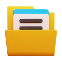 Organize your digital world with this vibrant, modern 3D folder icon, perfect for showcasing data management and secure document storage in professional interfaces and applications.