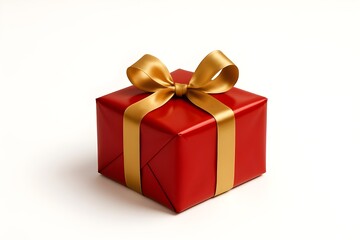 Obraz premium Wrapped surprise box with golden ribbon for someone
