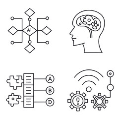 Artificial intelligence linear icons